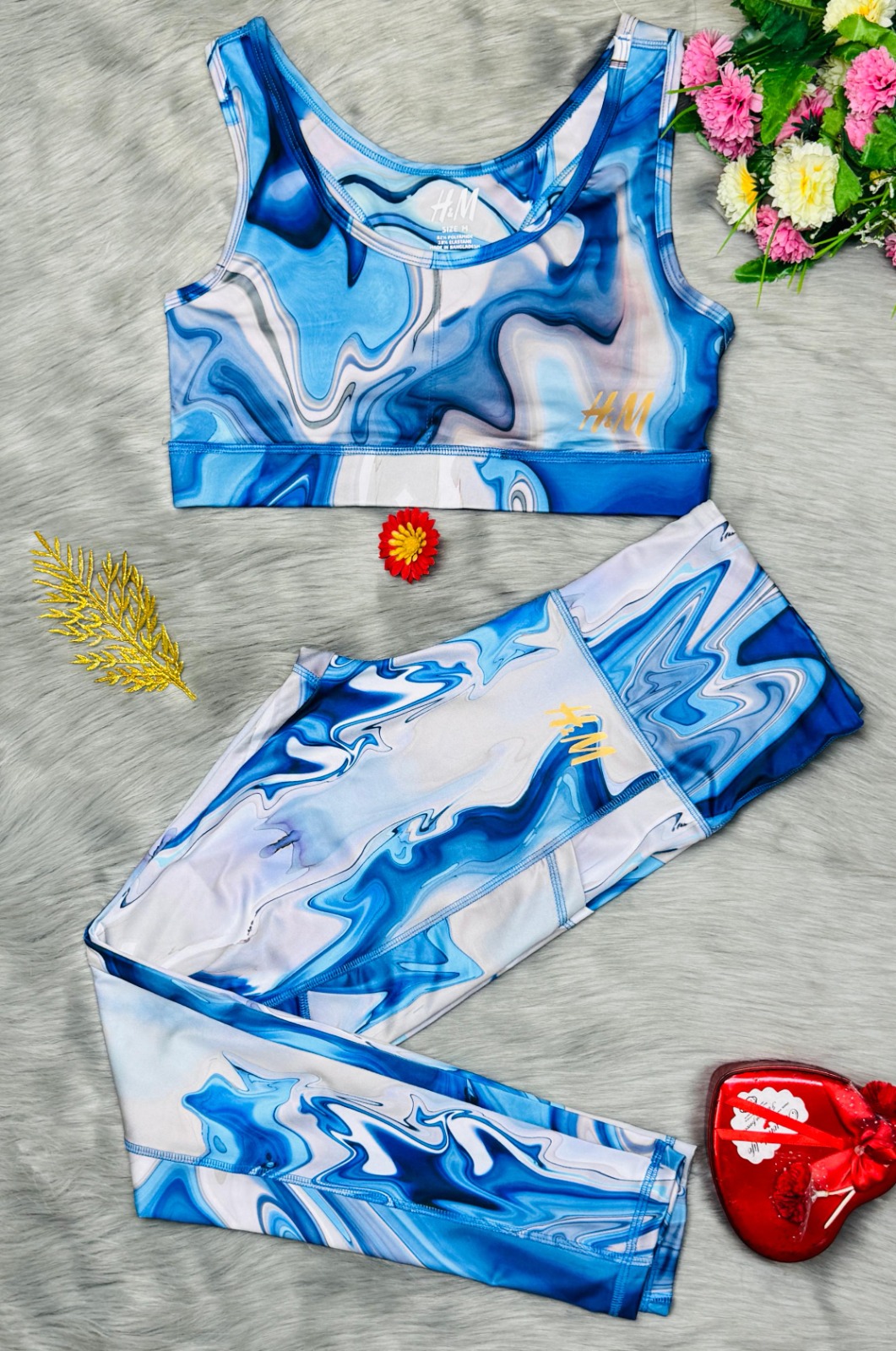 Printed Sport’s Bra with Sport’s Legging Set - Premium Export Quality